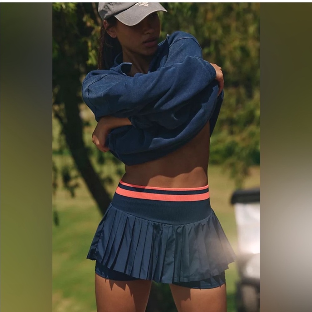 FP Movement by Free People Navy Pleated Skirt